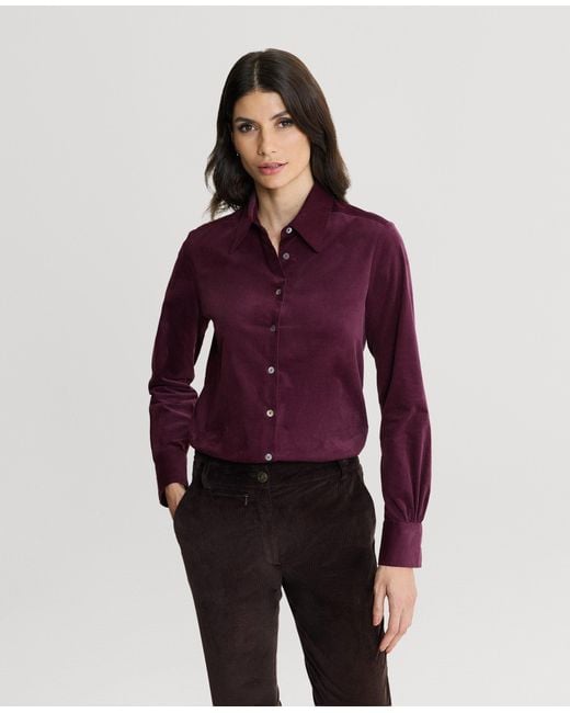 Really Wild Clothing Purple Spencer Stretch Corduroy Shirt