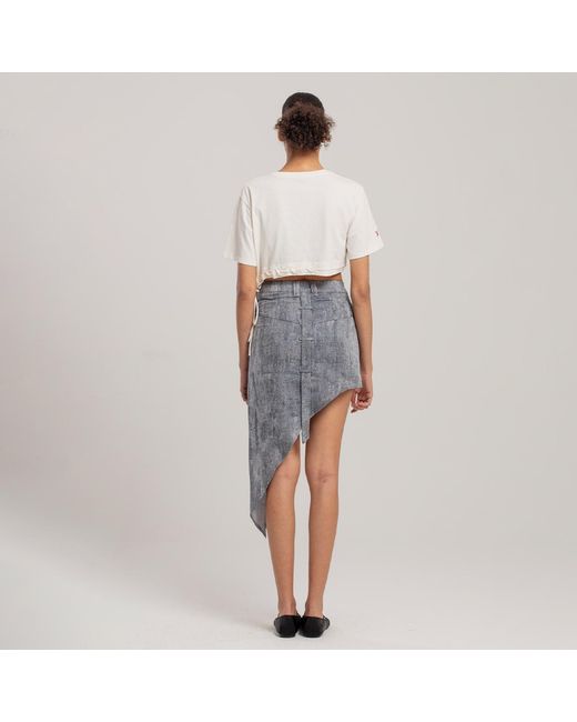 Pcfg Gray Cotton Free Heaven Cut Out Denim Skirt