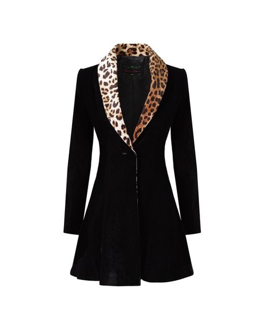 Beatrice von Tresckow Black Leopard Tiber Velvet Swing Jacket