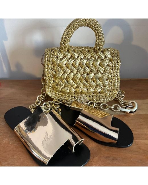 Sibylla Delphica Metallic Crochet Clutch Bag