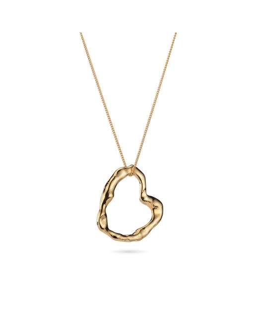 Lulu and Boo Jewellery Metallic Large Molten Heart Solid Nine Carat Necklace