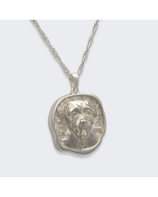 Frenvyrn Metallic Lars Reversible Dog Coin Necklace, Sterling for men