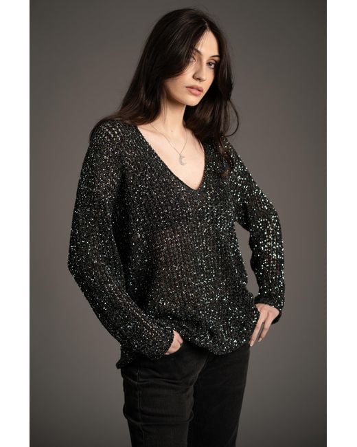 Little Lies Gray Dazed & Confused Sequin Knit