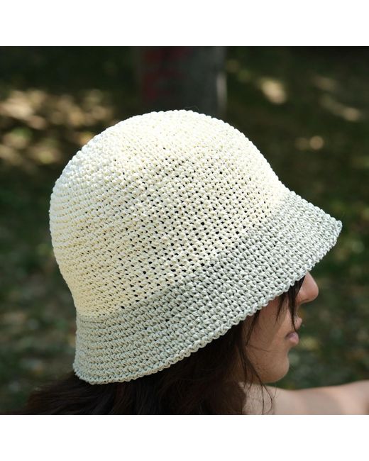 Springmoonatelier Yellow Summer Festival Bucket Hats Cream
