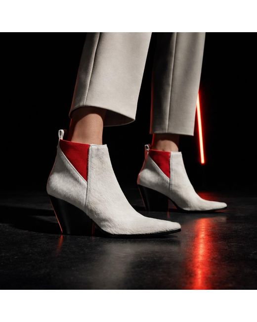 Rosamund Muir London White Fortuna Off Calfhair & Ankle Boots