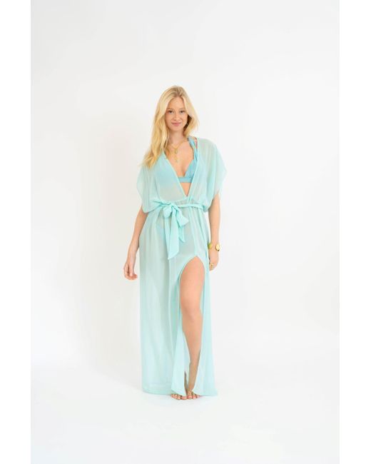 Leyla Maya Ltd Green Sophia Sheer Long Beach Dress