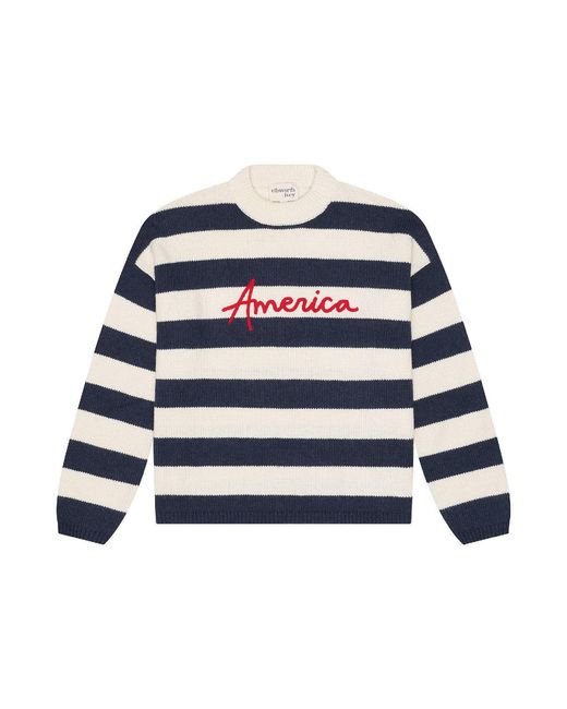 Ellsworth & Ivey Blue Sadie Crewneck Sweater
