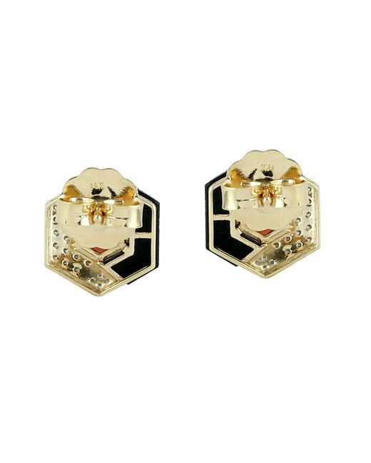 Artisan Black 14K Garnet, Diamond, Sapphire & Onyx Stud Earrings