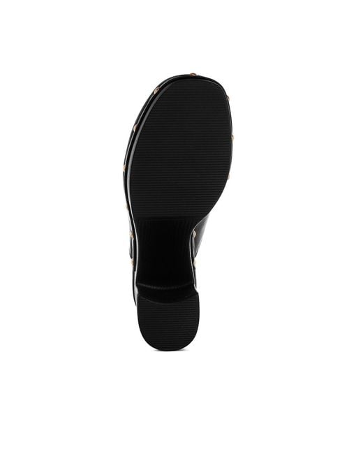 Rag & Co Black Benji Recycled Leather Clogs