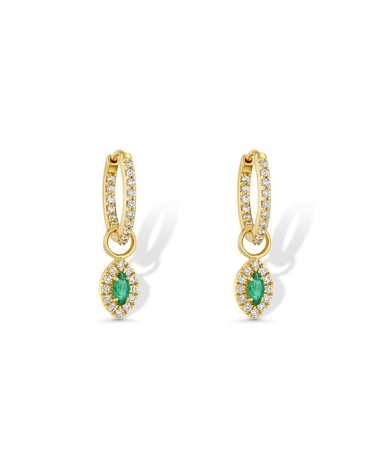 Jewelbird Metallic Emerald Marquise Earring Charm