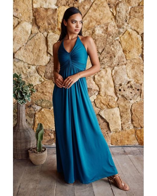 Chic by Lirette Blue Halter Dress Natural