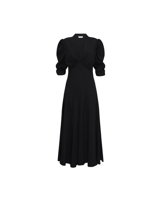 Ghost Black Madi Crepe Midi Dress