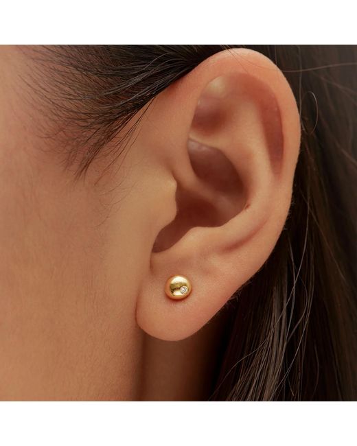 EVA REMENYI Metallic Diamond Bubble Earrings 14K