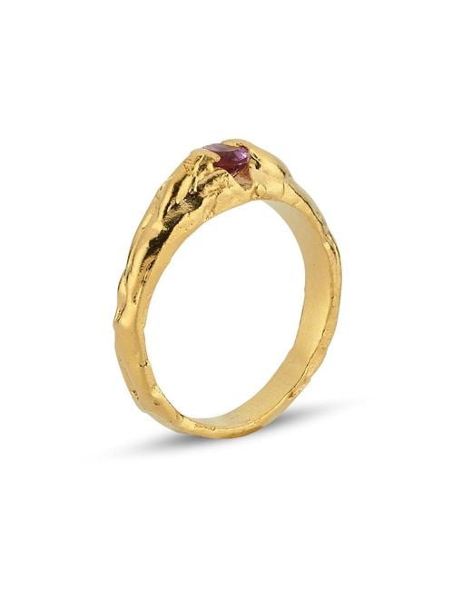ASSUWA Metallic Amphitrite Ring With Amethyst