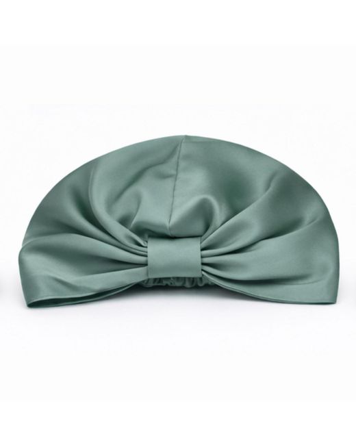 Hi Silk Green Set Of Two Double-Layer Silk Bonnets