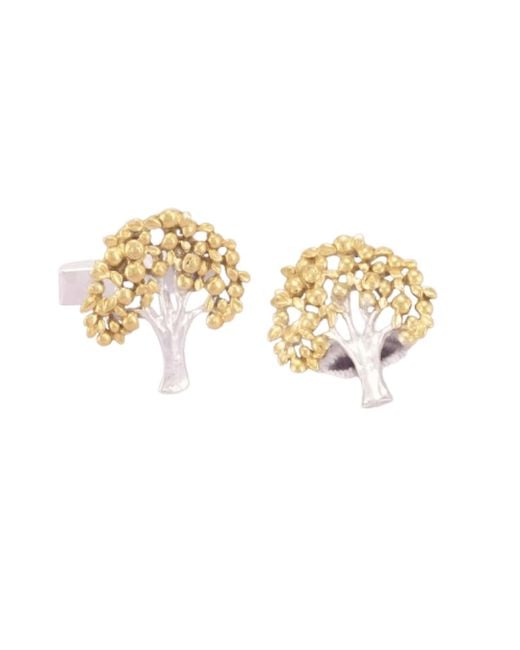 Simon Kemp Jewellers Metallic Tree Cufflinks for men