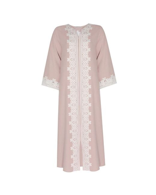Bocan Couture Pink Loukia Linen Zippered Dress Powder