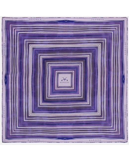 Kargede Purple Silk Scarf – Designer, Striped, Square