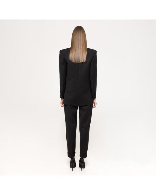 Nissa Black Tailored Wool Pants