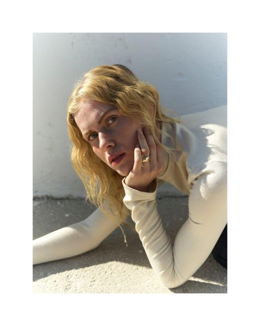 NAZLI CEREN White Neutrals Jenn Rollneck Sweater