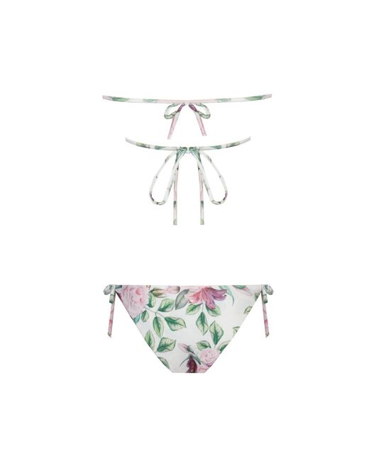 Nur Karaata White Sun Rose Bikini Set
