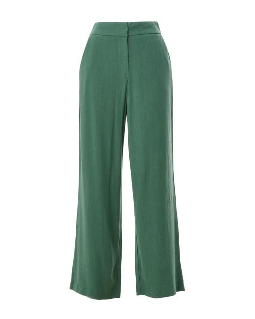 Louche Green Tilde Linen Mix Wide Leg Trouser
