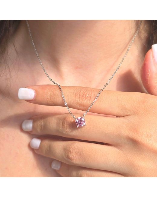 Harfi Pink Tourmaline Moissanite Crystal Necklace