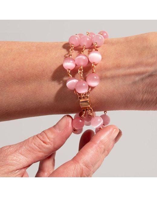 Rejected Hearts Club Pink Rosado Glass Beaded Bracelet
