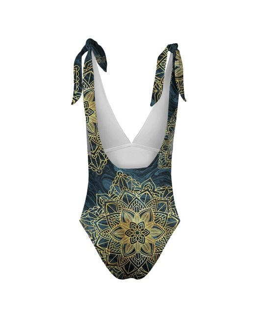 Aloha From Deer Green Boho One Piece Swimsuit