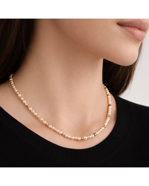 Unaloe Metallic Plated Baroque Pearl Necklace For – Luxury Freshwater Pearl Statement Beaded Jewelry