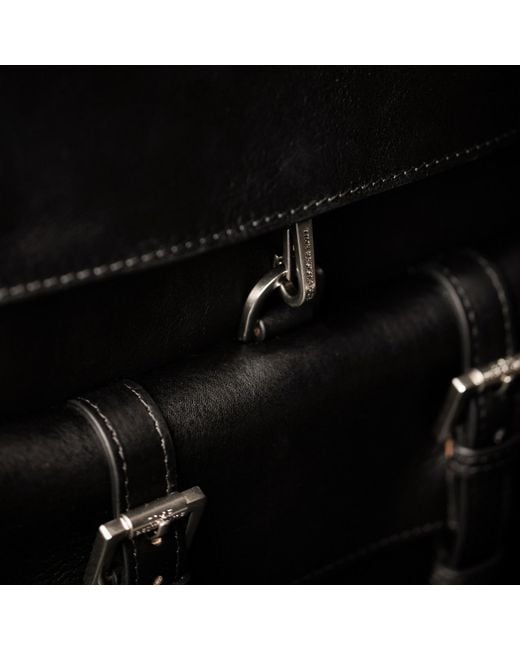 Time Resistance Black Large Leather Backpack