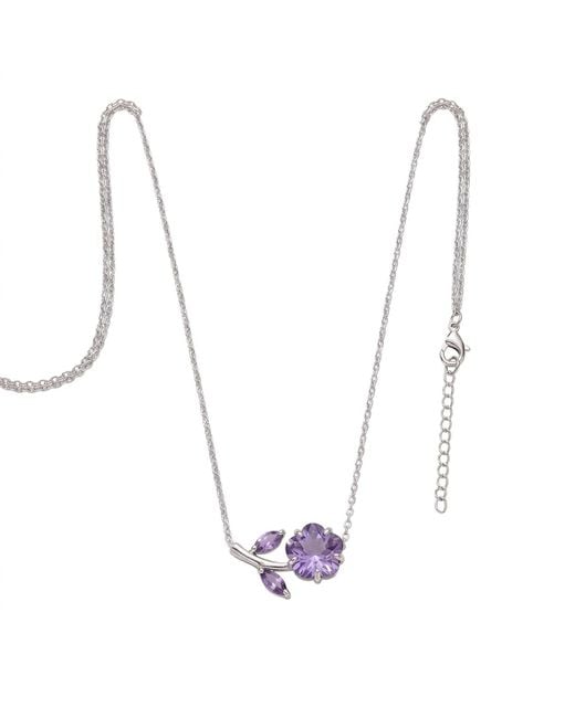 Modenaire Metallic Crystal Daisy Flower Pendant Necklace