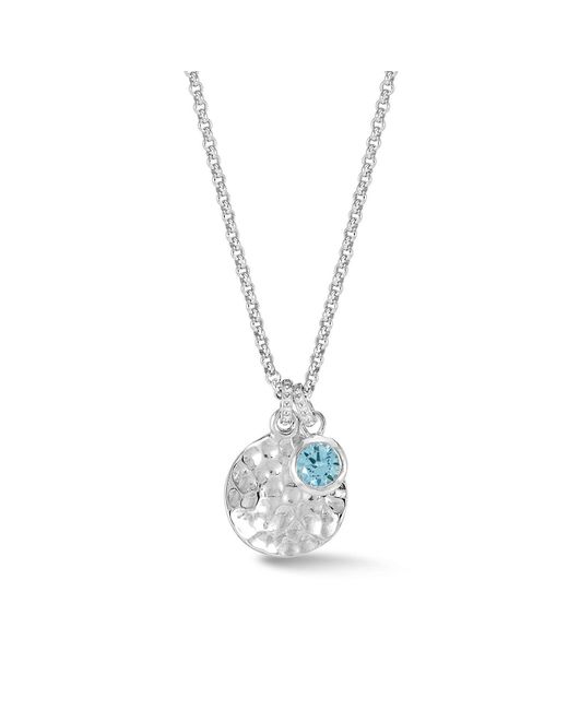 Dower & Hall Metallic Hammered Disc & Topaz Array Pendant