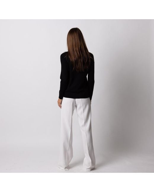 House of Laines London Black Laines Couture Quarter Zip Jumper With Embellished Corsage