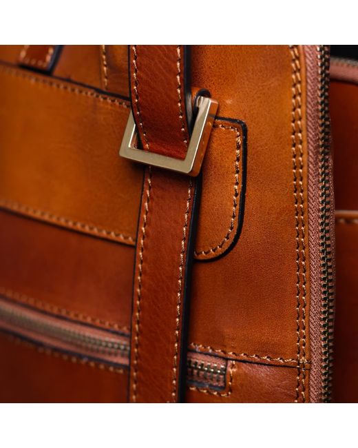 Time Resistance Brown Convertible Leather Backpack Shoulder Bag Cognac