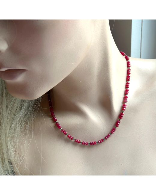 Lori Kaplan Design Red Ruby & Pyrite Necklace
