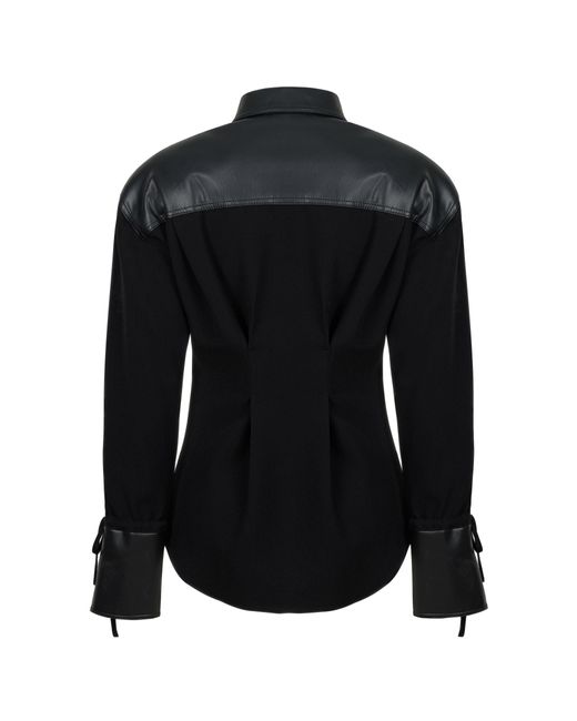 Nocturne Black Leather Trim Shirt