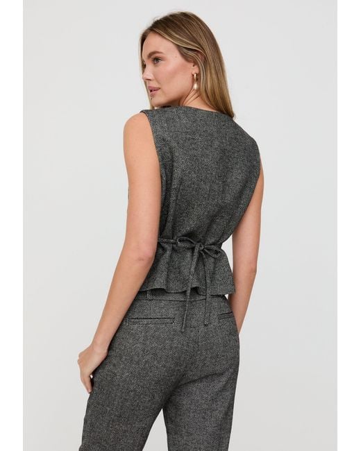 Lily and Lionel Gray Pandora Tailored Herringbone Print Waistcoat