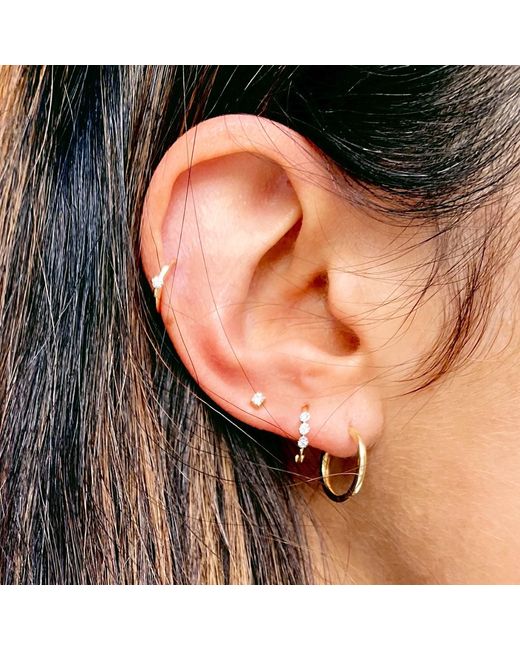 Zohreh Metallic Medium Hoop Earring 9K