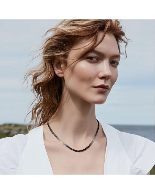 Bombyx House Metallic Birthstone September Sapphire Ombre Bead Necklace