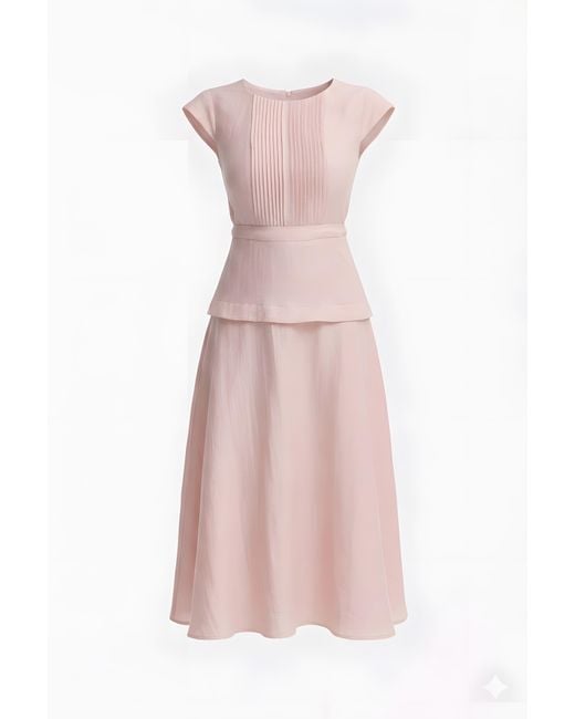 Georgette Pink Powder Midi Dress