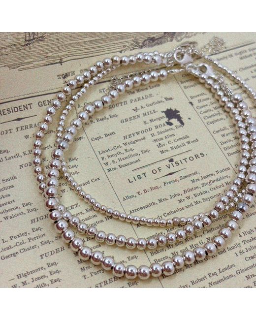 The Pheia Metallic Triple Layer Bead Anklet