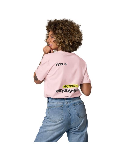 Anchor and Crew Pink Cotton Actually Nevermind Annotations Organic Cotton T-Shirt