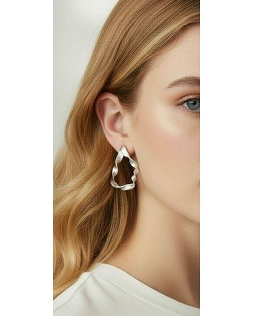 Mitsymay Jewellery Metallic Twists & Tangled Teardrop Earrings
