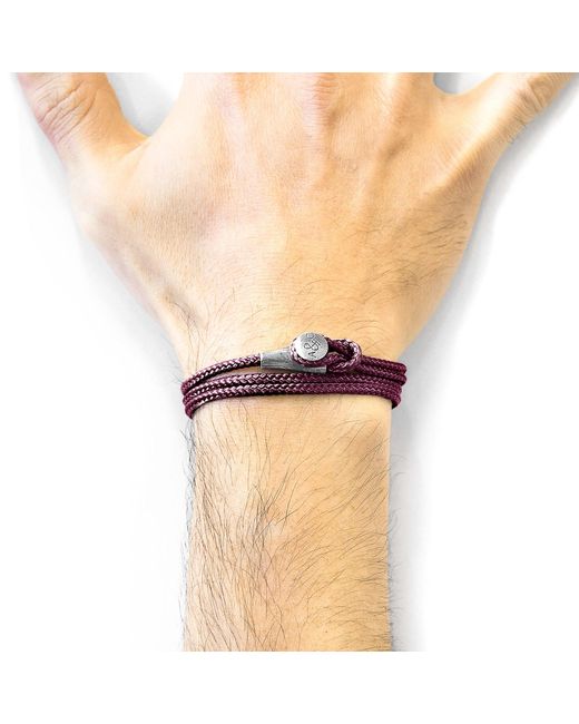 Anchor and Crew Purple Aubergine Dundee & Rope Bracelet for men