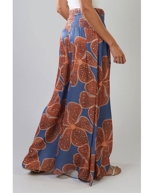 Traffic People Orange Full Bloom And Floral Aurora Wide Leg Trousers
