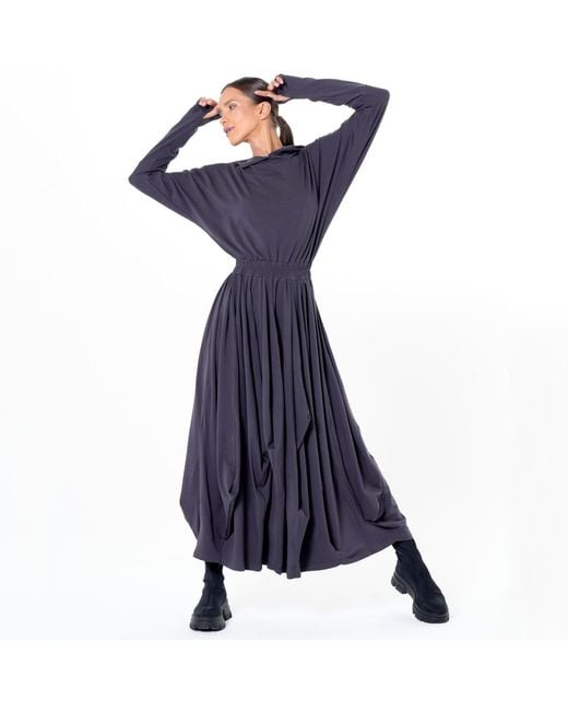 Metamorph Blue Hooded Midi Dress