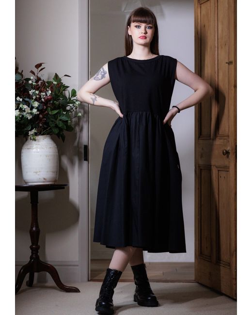 Frock Tales Blue Jadu Sleeveless Midi Dress