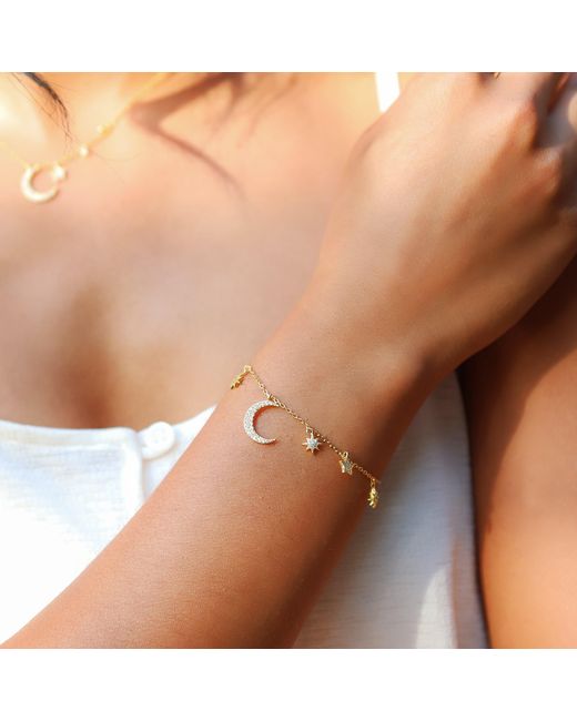Luna Charles Metallic Vega Moon & Star Charm Bracelet