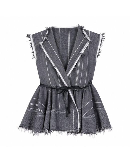 Miro Misljen Gray Asymmetric Sleeveless Jacket